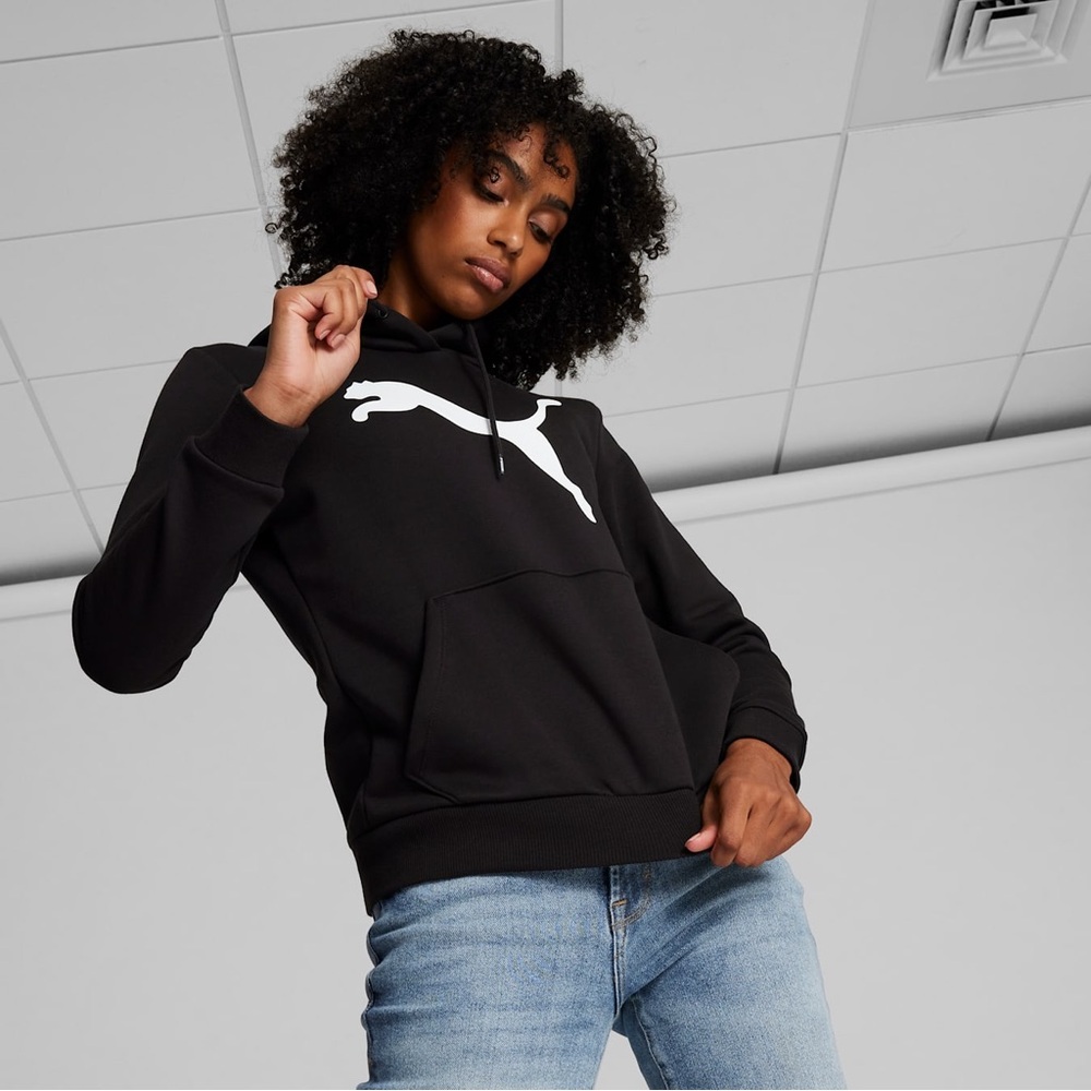 Puma Women's Black Essentials Big Cat Logo- size Small
